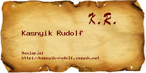 Kasnyik Rudolf névjegykártya