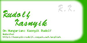 rudolf kasnyik business card